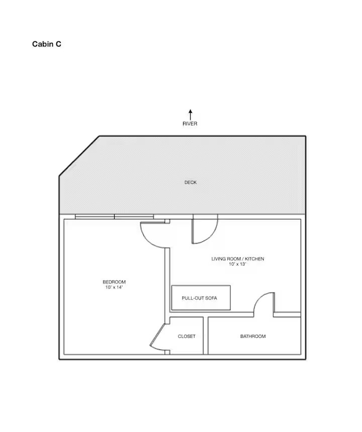 The Riffle floorplan diagram: room and bed layout