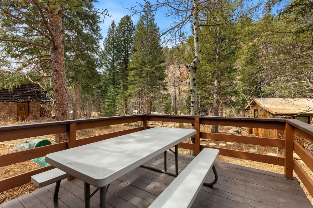 A deck among the pines