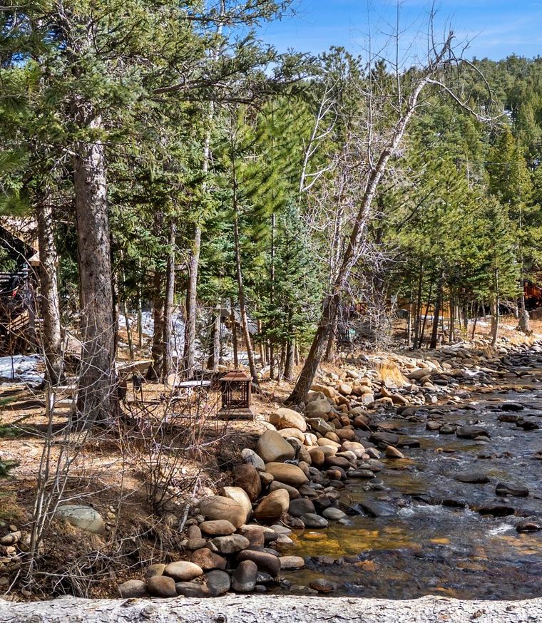 The St. Vrain running over stones